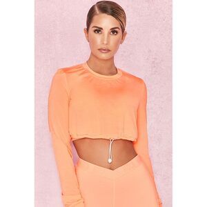 House of CB Long Sleeve Cropped Drawstring‎ Athletic Top